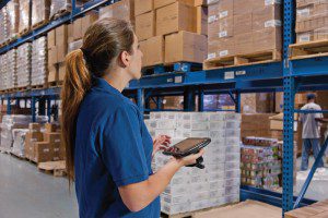 mobile tablet for business in warehouse