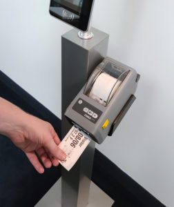EntryTracs Label Printing For temperature screening visitor pass